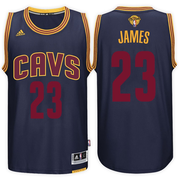 2017 NBA The Finals Patch LeBron James Cleveland Cavaliers #23 Alternate Navy New Swingman Jersey