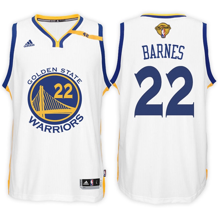 2017 NBA The Finals Patch Matt Barnes Golden State Warriors #22 Home White New Swingman Jersey