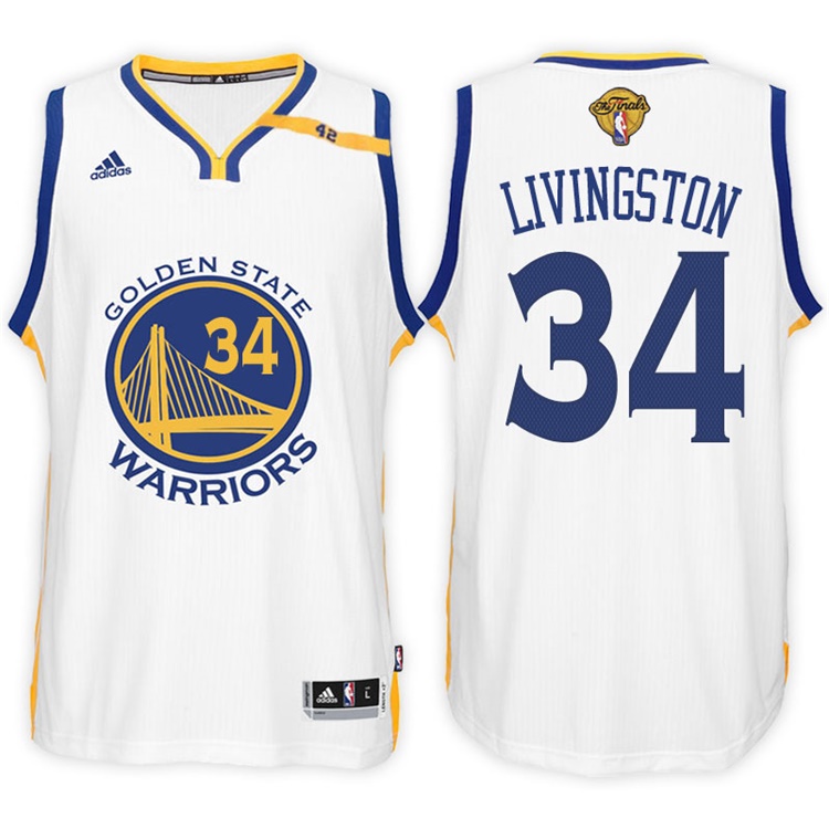 2017 NBA The Finals Patch Shaun Livingston Golden State Warriors #34 Home White New Swingman Jersey