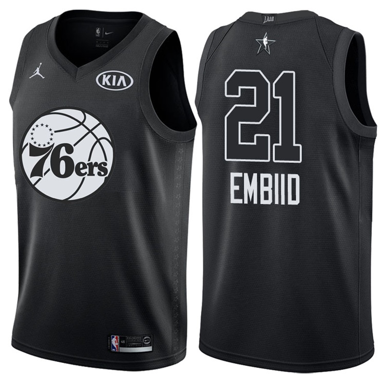 2018 All-Star76ers Joel Embiid #21 Black Jersey