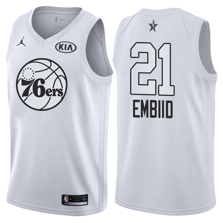2018 All-Star76ers Joel Embiid #21 White Jersey