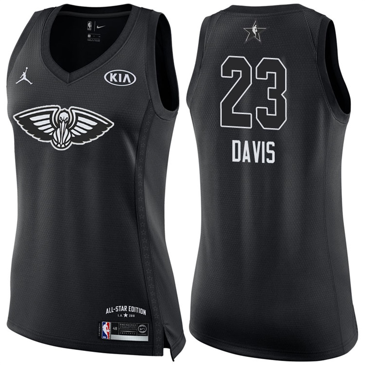 Women's 2018 All-Star Pelicans Anthony Davis #23 Black Jersey