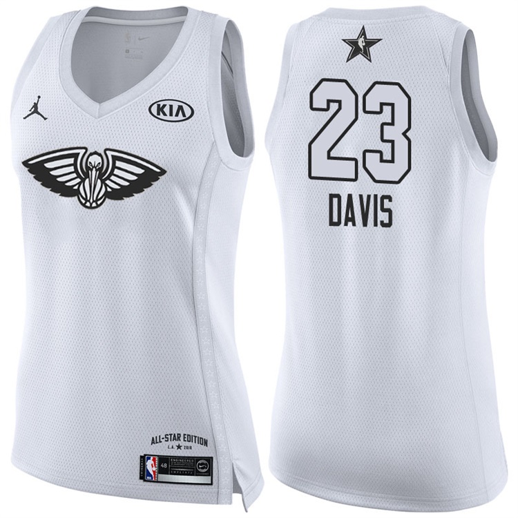 Women's 2018 All-Star Pelicans Anthony Davis #23 White Jersey