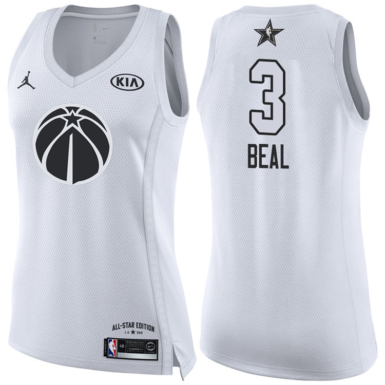 Women's 2018 All-Star Wizards Bradley Beal #3 White Jersey