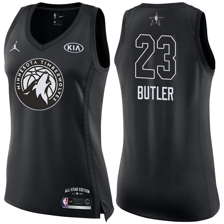 Women's 2018 All-Star Timberwolves Jimmy Butler #23 Black Jersey