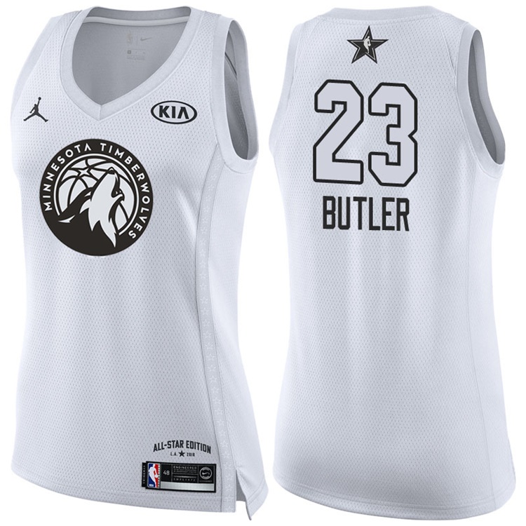 Women's 2018 All-Star Timberwolves Jimmy Butler #23 White Jersey