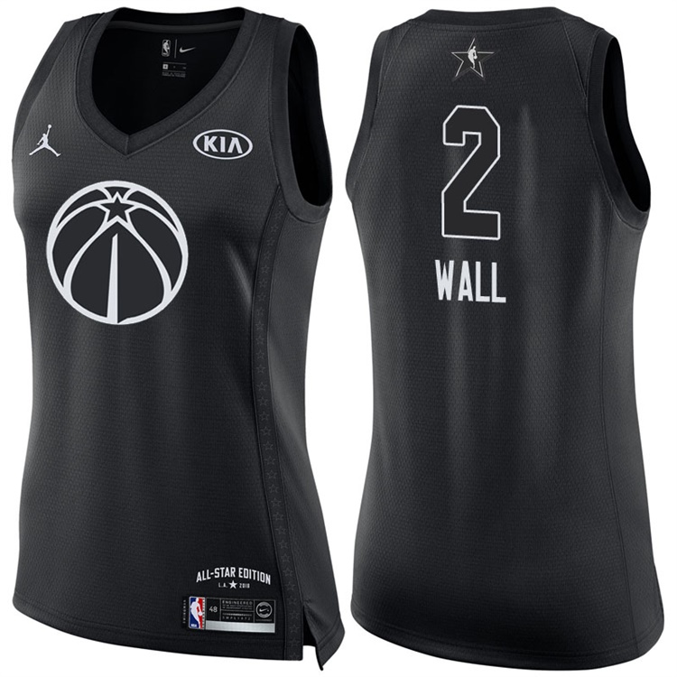 Women's 2018 All-Star Wizards John Wall #2 Black Jersey