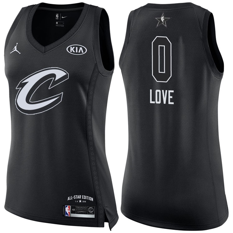Women's 2018 All-Star Cavaliers Kevin Love #0 Black Jersey