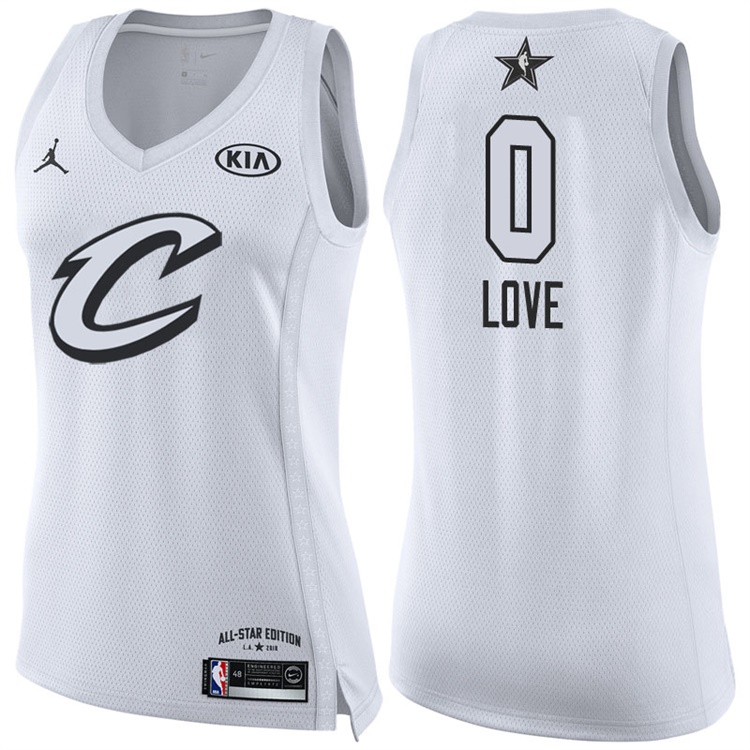 Women's 2018 All-Star Cavaliers Kevin Love #0 White Jersey