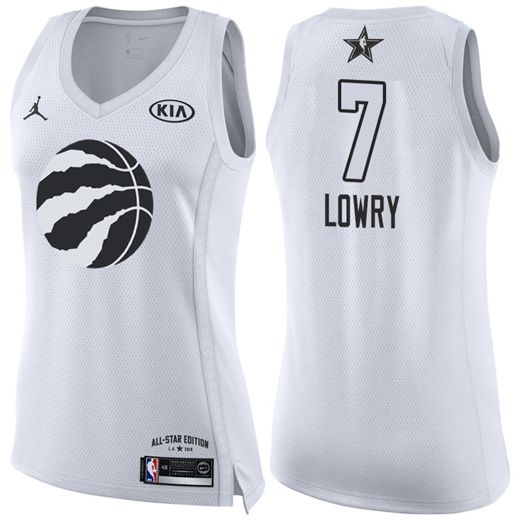 Women's 2018 All-Star Raptors Kyle Lowry #7 White Jersey