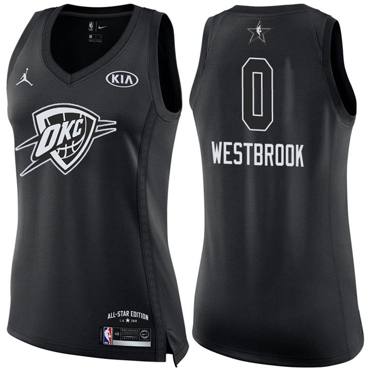 Women's 2018 All-Star Thunder Russell Westbrook #0 Black Jersey