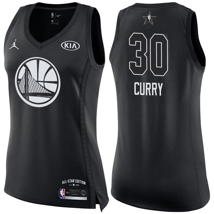 Women's 2018 All-Star Warriors Stephen Curry #30 Black Jersey