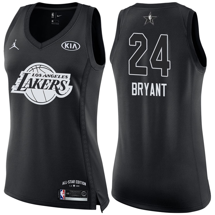 Women's 2018 All-Star Lakers Kobe Bryant #24 Black Jersey