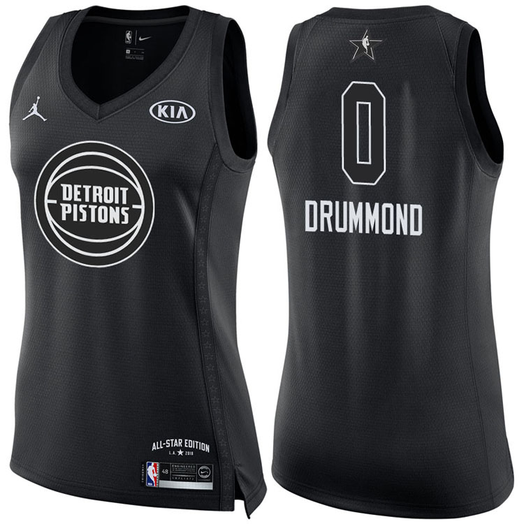 Women's 2018 All-Star Pistons Andre Drummond #0 Black Jersey