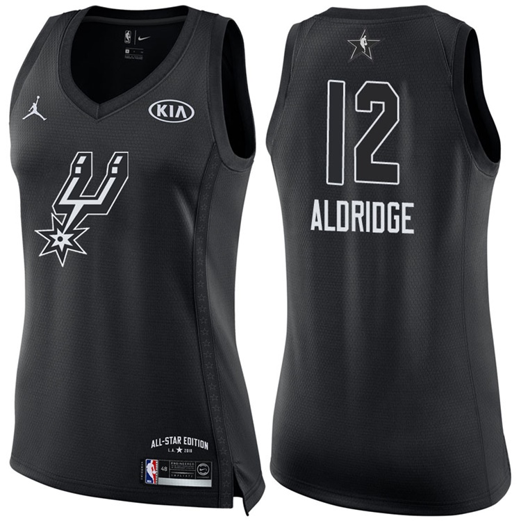 Women's 2018 All-Star Spurs LaMarcus Aldridge #12 Black Jersey