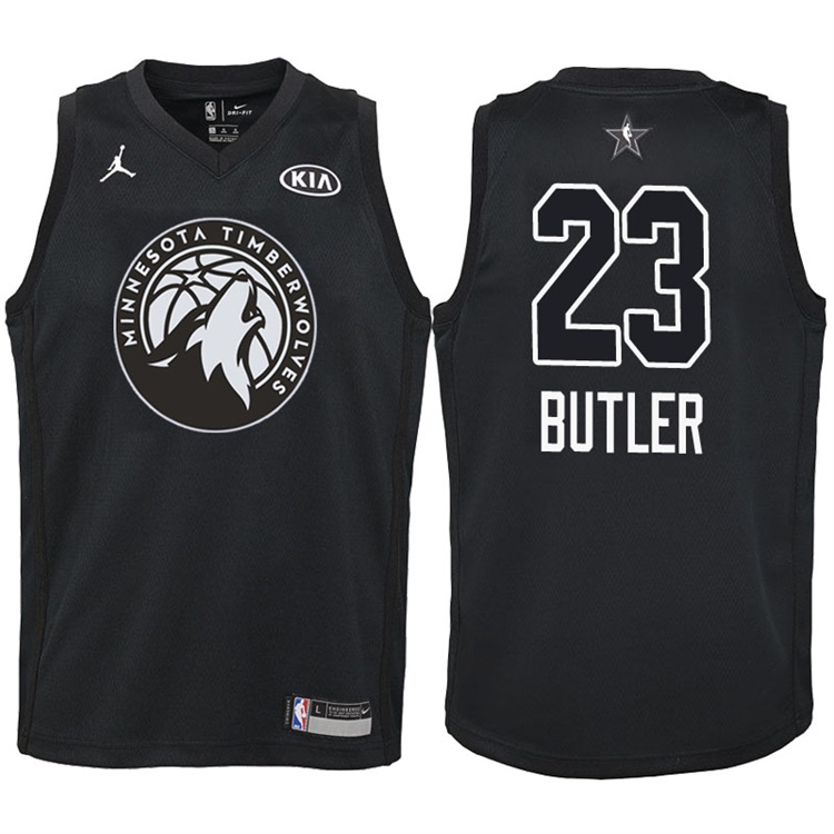 Youth 2018 All-Star Timberwolves Jimmy Butler #23 Black Jersey Youth 2018 All-Star Timberwolves Jimmy Butler #23 Black Jersey