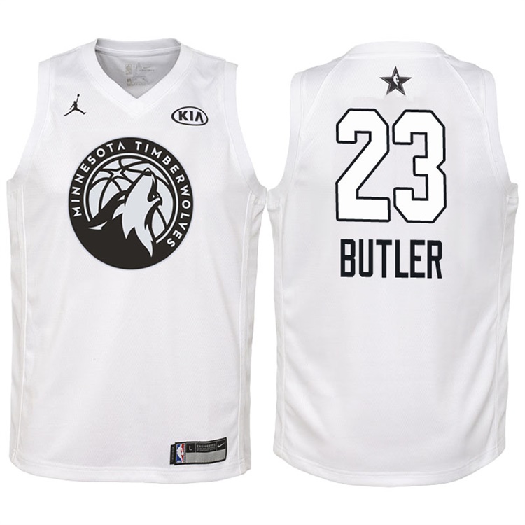 Youth 2018 All-Star Timberwolves Jimmy Butler #23 White Jersey Youth 2018 All-Star Timberwolves Jimmy Butler #23 White Jersey