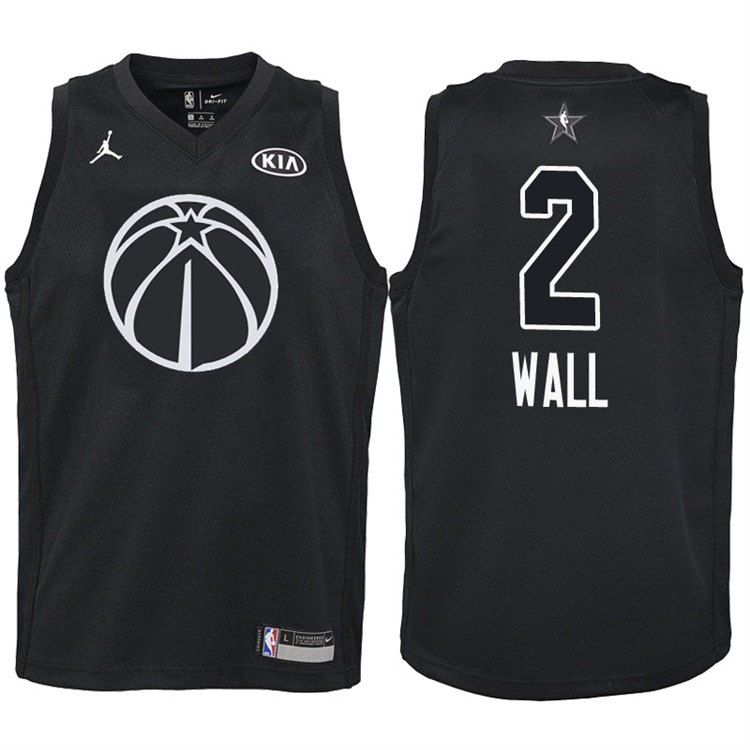 Youth 2018 All-Star Wizards John Wall #2 Black Jersey Youth 2018 All-Star Wizards John Wall #2 Black Jersey