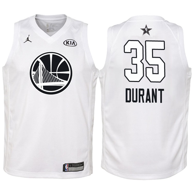 Youth 2018 All-Star Warriors Kevin Durant #35 White Jersey Youth 2018 All-Star Warriors Kevin Durant #35 White Jersey