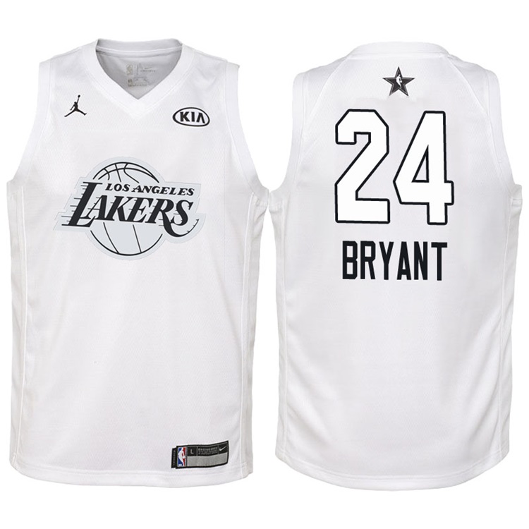 Youth 2018 All-Star Lakers Kobe Bryant #24 White Jersey Youth 2018 All-Star Lakers Kobe Bryant #24 White Jersey