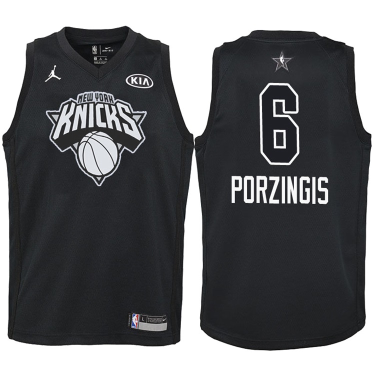 Youth 2018 All-Star Knicks Kristaps Porzingis #6 Black Jersey Youth 2018 All-Star Knicks Kristaps Porzingis #6 Black Jersey