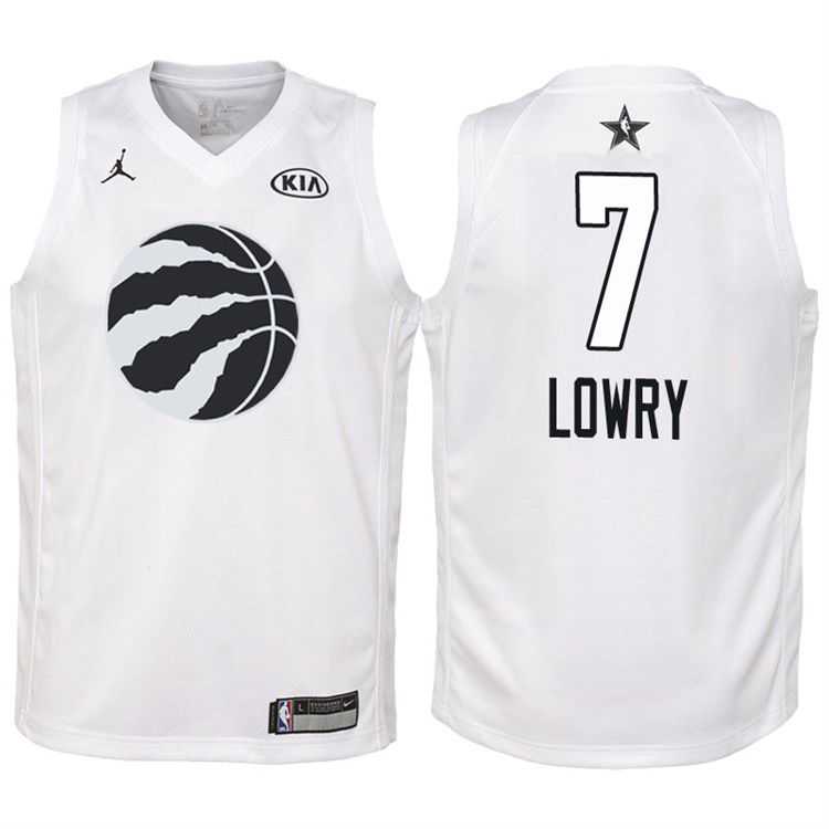 Youth 2018 All-Star Raptors Kyle Lowry #7 White Jersey Youth 2018 All-Star Raptors Kyle Lowry #7 White Jersey