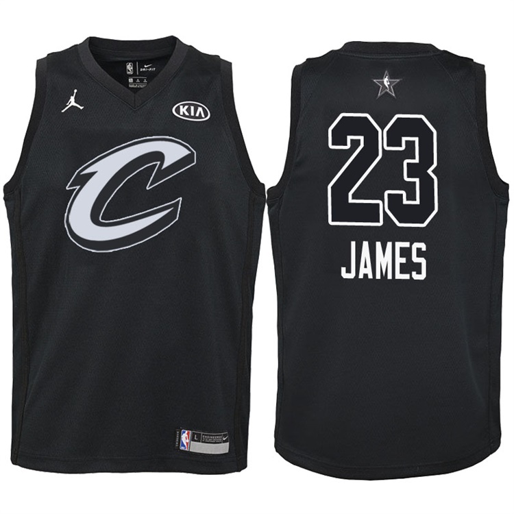 Youth 2018 All-Star Cavaliers LeBron James #23 Black Jersey Youth 2018 All-Star Cavaliers LeBron James #23 Black Jersey