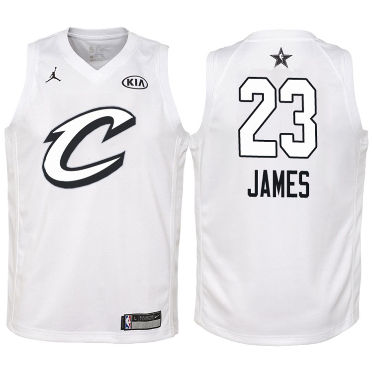 Youth 2018 All-Star Cavaliers LeBron James #23 White Jersey Youth 2018 All-Star Cavaliers LeBron James #23 White Jersey