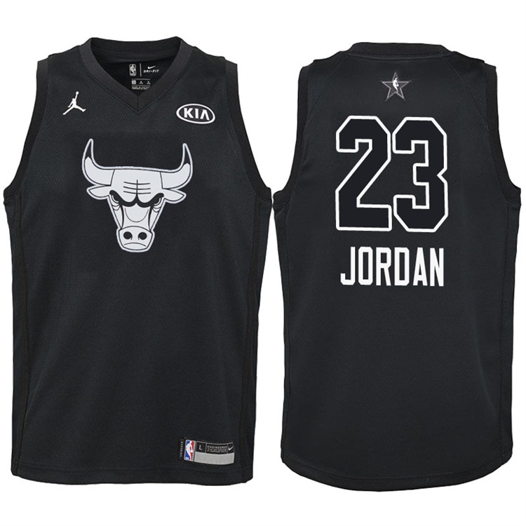 Youth 2018 All-Star Bulls Michael Jordan #23 Black Jersey Youth 2018 All-Star Bulls Michael Jordan #23 Black Jersey