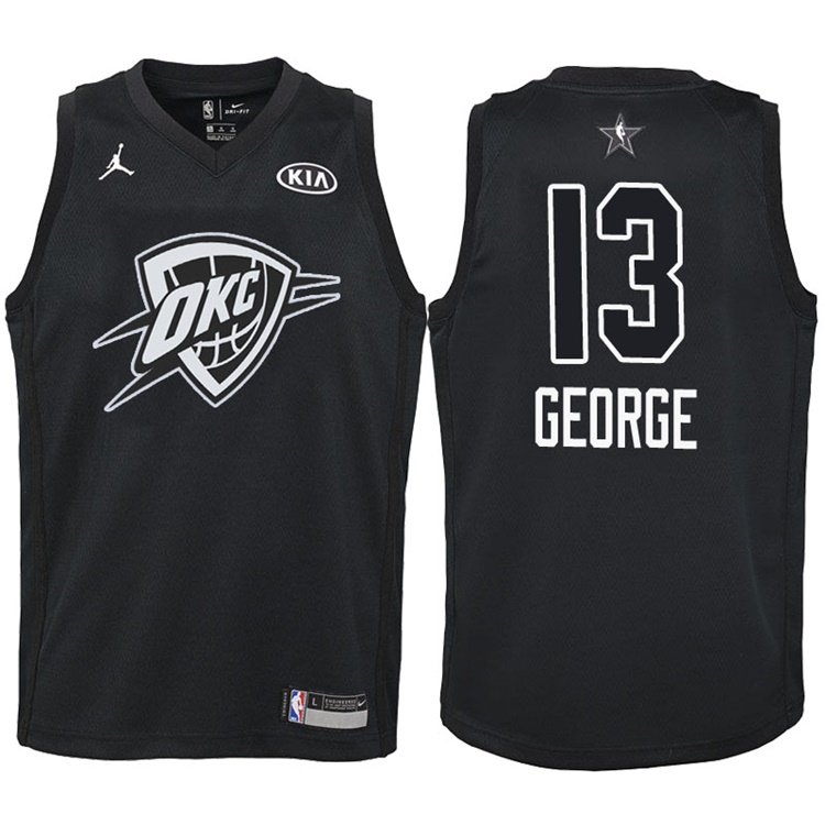 Youth 2018 All-Star Thunder Paul George #13 Black Jersey Youth 2018 All-Star Thunder Paul George #13 Black Jersey