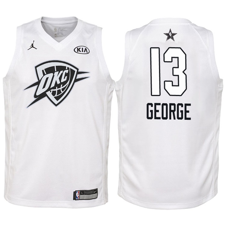 Youth 2018 All-Star Thunder Paul George #13 White Jersey Youth 2018 All-Star Thunder Paul George #13 White Jersey