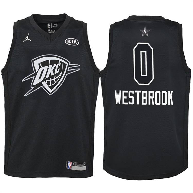 Youth 2018 All-Star Thunder Russell Westbrook #0 Black Jersey Youth 2018 All-Star Thunder Russell Westbrook #0 Black Jersey