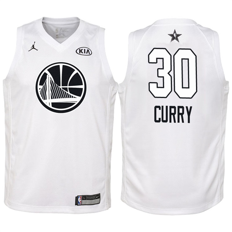 Youth 2018 All-Star Warriors Stephen Curry #30 White Jersey Youth 2018 All-Star Warriors Stephen Curry #30 White Jersey