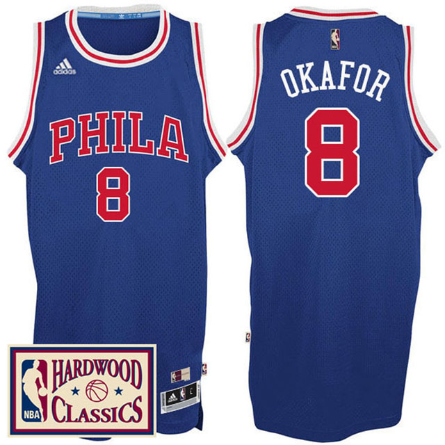 2016-17 Season Philadelphia 76ers #8 Hardwood Classics Throwback Royal Jersey Jahlil Okafor 2016-17 Season Philadelphia 76ers #8 Hardwood Classics Throwback Royal Jersey Jahlil Okafor