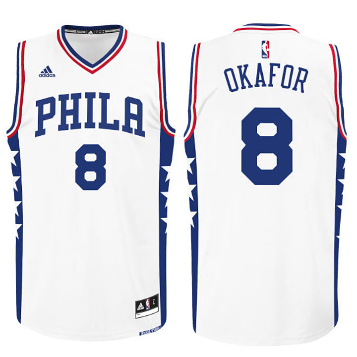 2015 NBA Draft Philadelphia 76ers Jahlil Okafor Home White Swingman Jersey 2015 NBA Draft Philadelphia 76ers Jahlil Okafor Home White Swingman Jersey