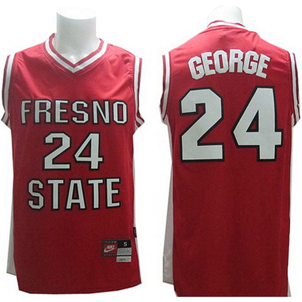 Paul George NCAA Fresno State Bulldogs #24 Red Jersey Paul George NCAA Fresno State Bulldogs #24 Red Jersey