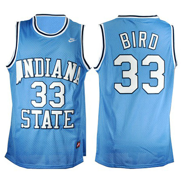 NCAA Indiana State Sycamores #33 Larry Bird Blue Hardwood Legends Basketball Jersey NCAA Indiana State Sycamores #33 Larry Bird Blue Hardwood Legends Basketball Jersey