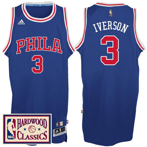 Allen Iverson Philadelphia 76ers #3 Royal Hardwood Nights Throwback Jersey