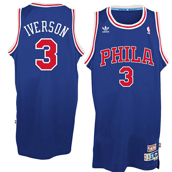 Allen Iverson Philadelphia 76ers Soul Swingman Throwback Jersey-Royal Blue