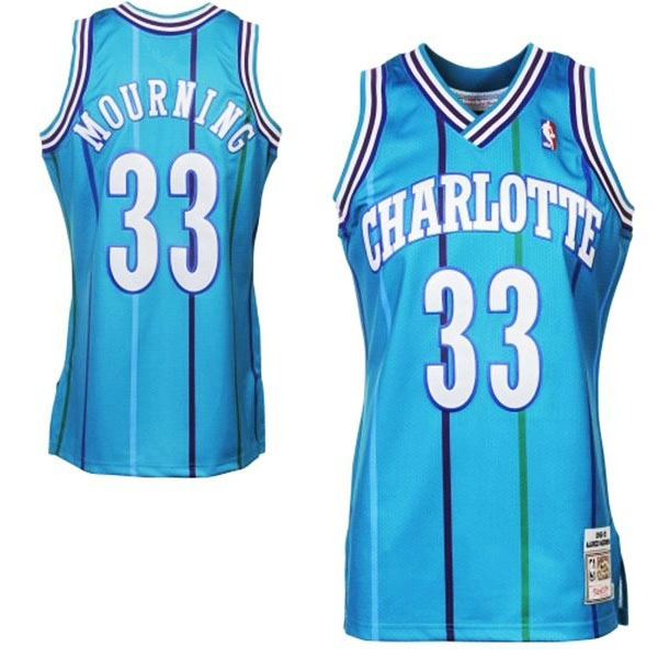 Alonzo Mourning Charlotte Hornets #33 Hardwood Classics Jersey