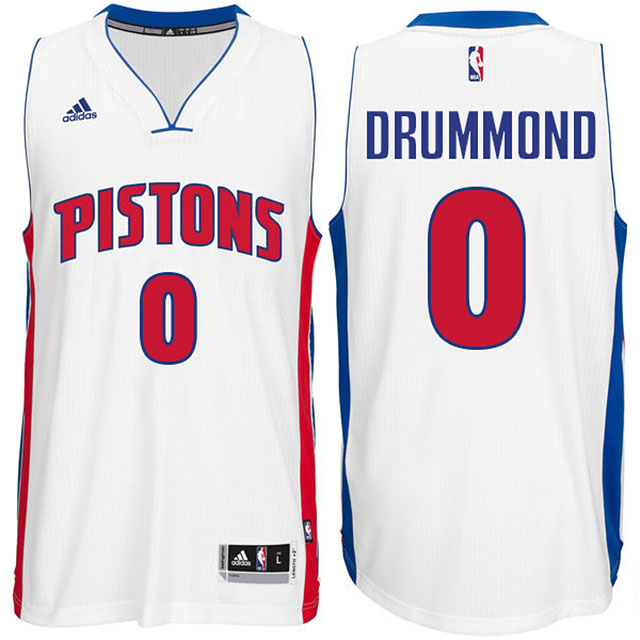 Andre Drummond Detroit Pistons #0 Home White Swingman climacool Jersey