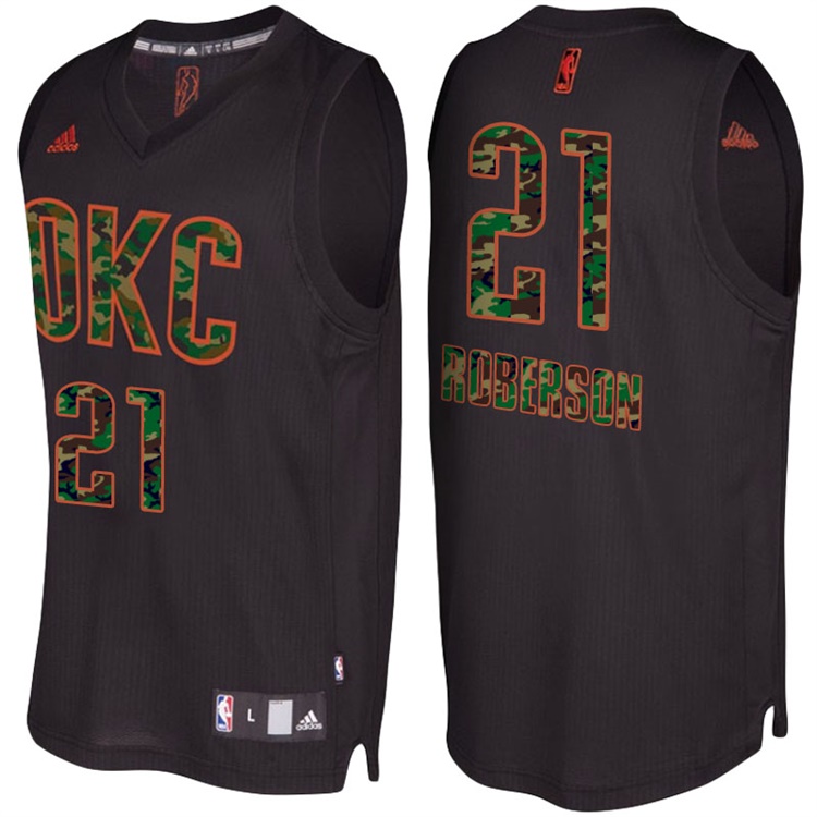 Andre Roberson Oklahoma City Thunder #21 Black Camo Fashio Swingman Jersey