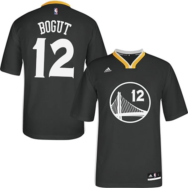 Andrew Bogut Golden State Warriors #12 2014-15 New Swingman Black Jersey With Sleeves