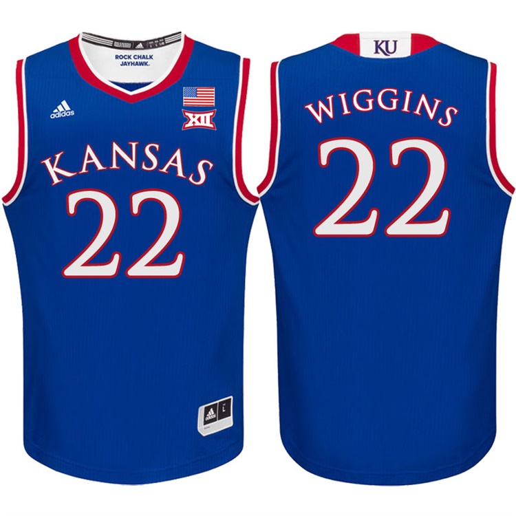 Andrew Wiggins NCAA Kansas Jayhawks #22 Royal Basketball Jersey Andrew Wiggins NCAA Kansas Jayhawks #22 Royal Basketball Jersey
