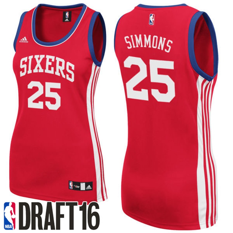 Women's Ben Simmons Philadelphia 76ers #25 2016 NBA Draft Alternate Red Jersey Women's Ben Simmons Philadelphia 76ers #25 2016 NBA Draft Alternate Red Jersey