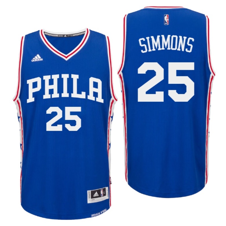 Ben Simmons Philadelphia 76ers #25 2016 NBA Draft Road Blue Jersey
