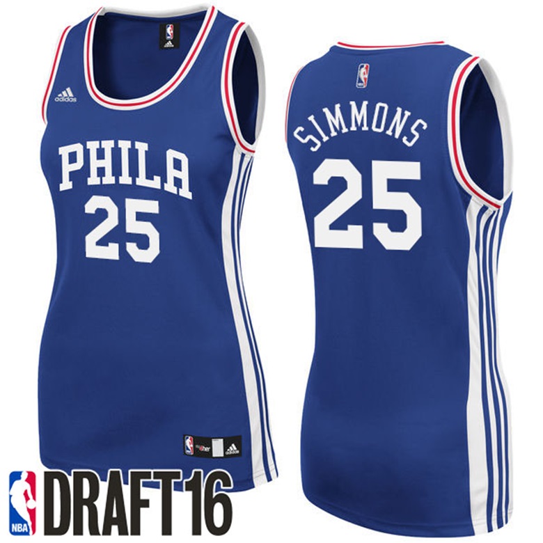 Women's Ben Simmons Philadelphia 76ers #25 2016 NBA Draft Road Blue Jersey Women's Ben Simmons Philadelphia 76ers #25 2016 NBA Draft Road Blue Jersey
