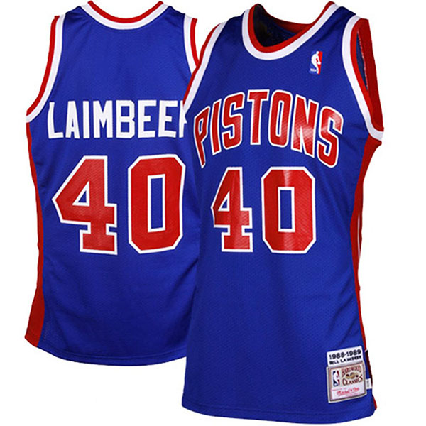 Bill Laimbeer Mitchell & Ness Detroit Pistons #40 Throwback Blue Jersey Bill Laimbeer Mitchell & Ness Detroit Pistons #40 Throwback Blue Jersey