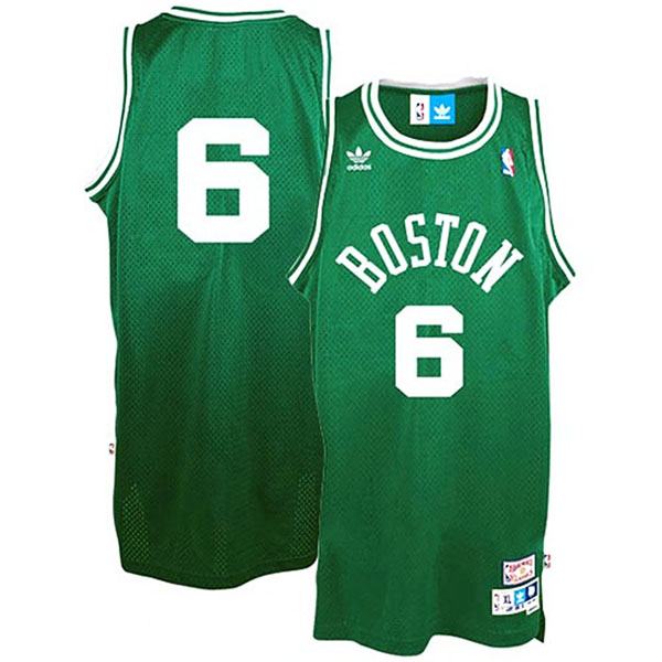Bill Russell Boston Celtics #6 Green Hardwood Classics Throwback Jersey