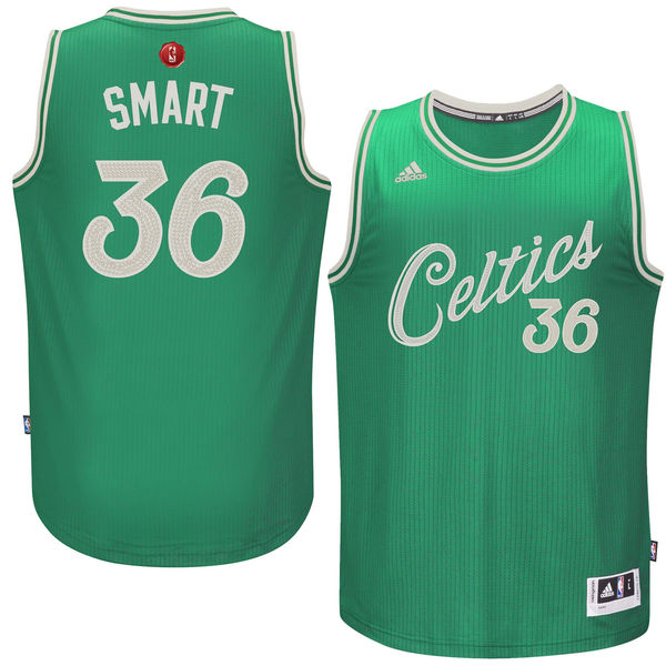 NBA 2015-16 Season Boston Celtics #36 Marcus Smart Christmas Green Jersey